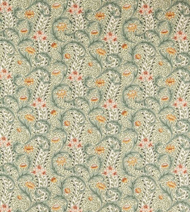 Wild Tulip & Vine Fabric by Morris & Co Bayleaf/Ochre