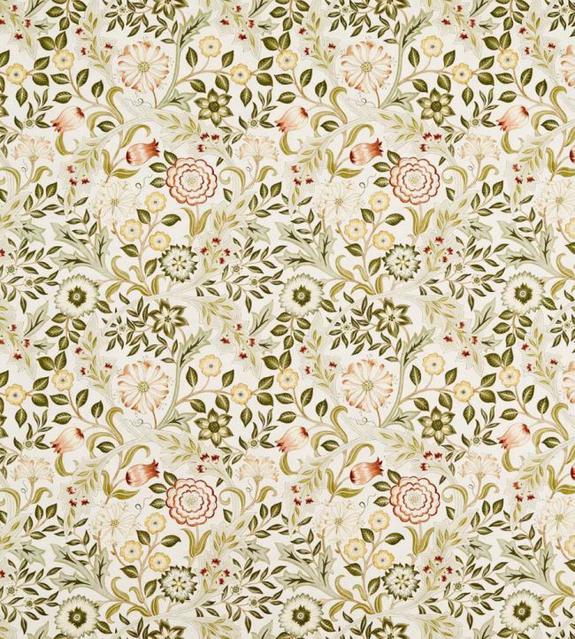 Wilhelmina Wide Width Fabric by Morris & Co Russet/Leaf Green