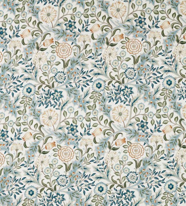 Wilhelmina Wide Width Fabric by Morris & Co Soft Blue/Peach