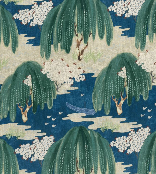 Willow Tree Fabric by Anna French Navy