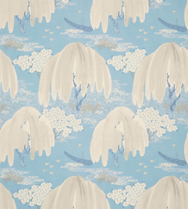 Willow Tree Wallpaper by Anna French Soft Blue