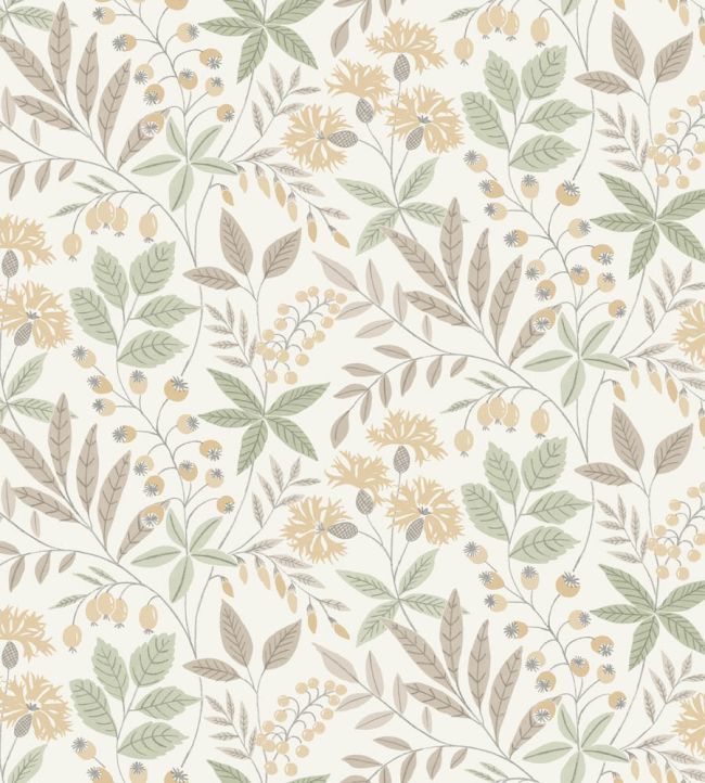 Wilma Wallpaper by Borastapeter Green/Yellow