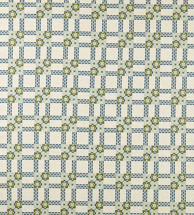 Wisley Weave Fabric by Morris & Co Indigo/Artichoke
