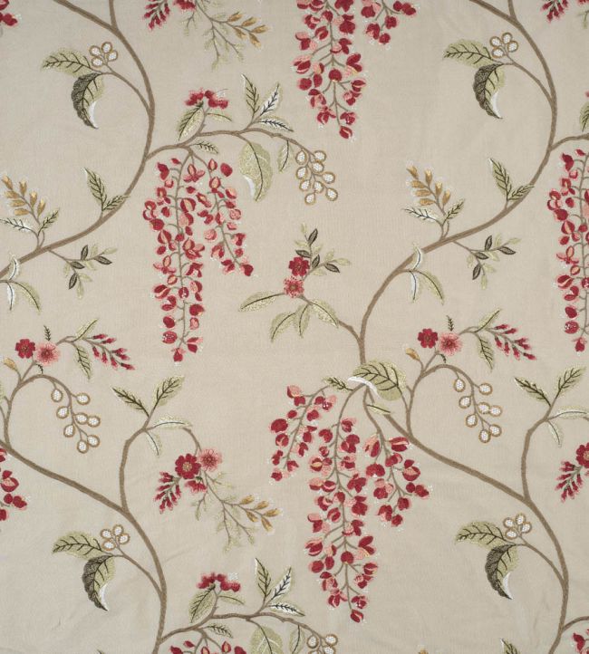 Wisteria Vine Silk Fabric by James Hare Cherry Rose