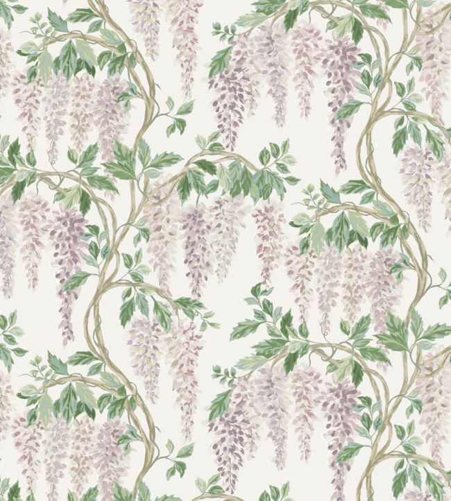 Wisteria Walk Wallpaper by Nina Campbell Lilac/Green