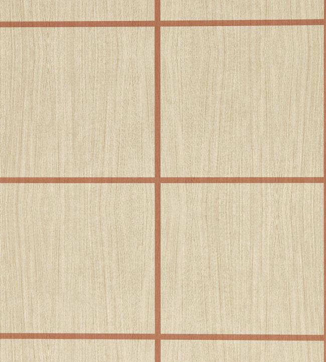 Wood Blocks Wallpaper by Harlequin Oak/Terracotta Gloss