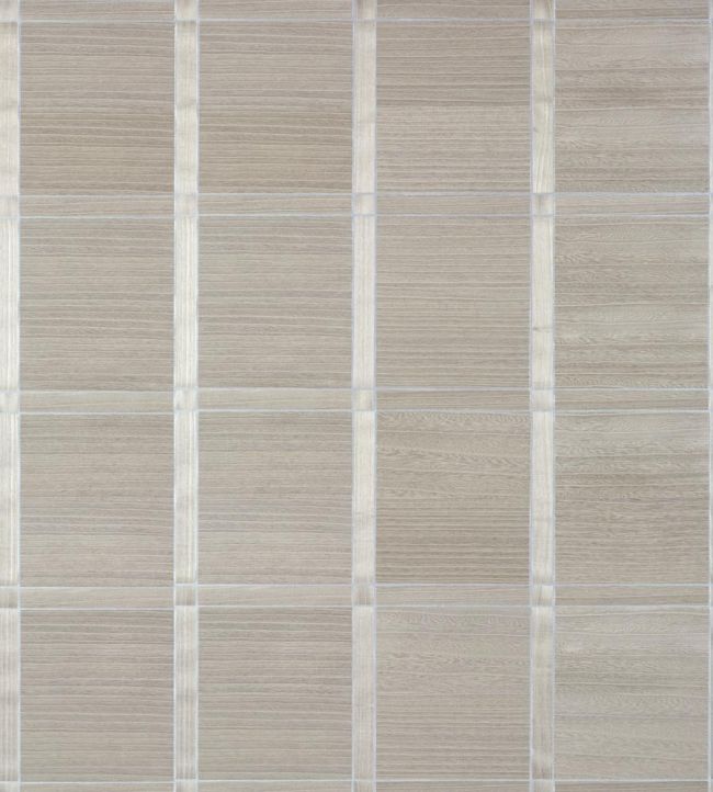 Wood Panel Wallpaper by Thibaut Taupe and Metallic Silver