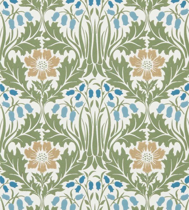 Woodbell & Anemone Wallpaper by Morris & Co Woad/Nettle