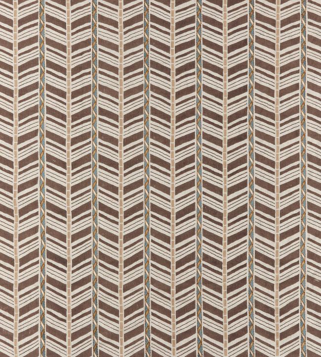 Woodbridge Stripe Fabric by Nina Campbell Chocolate