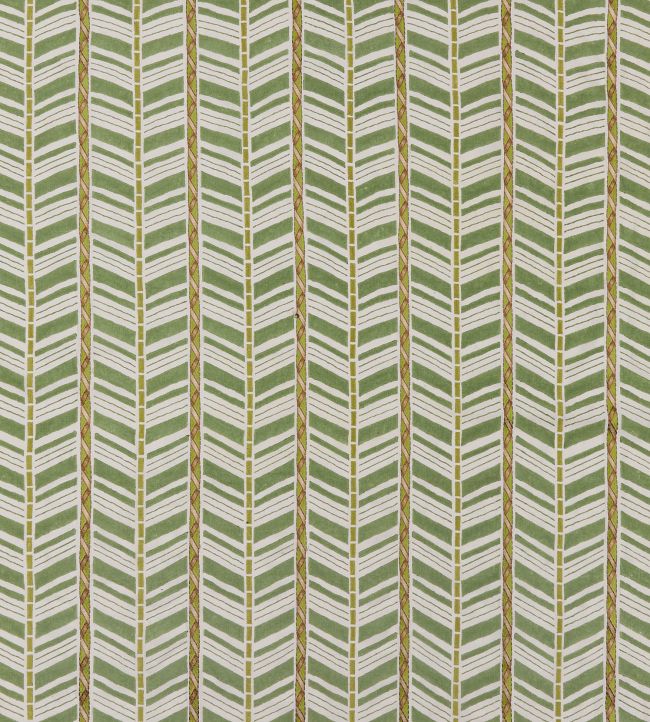 Woodbridge Stripe Fabric by Nina Campbell Emerald Green