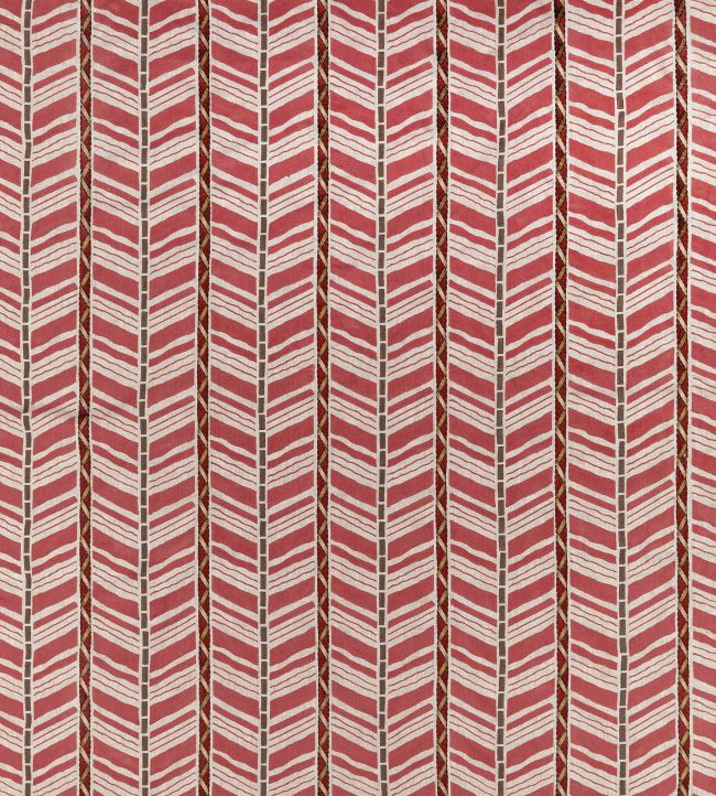 Woodbridge Stripe Fabric by Nina Campbell Red