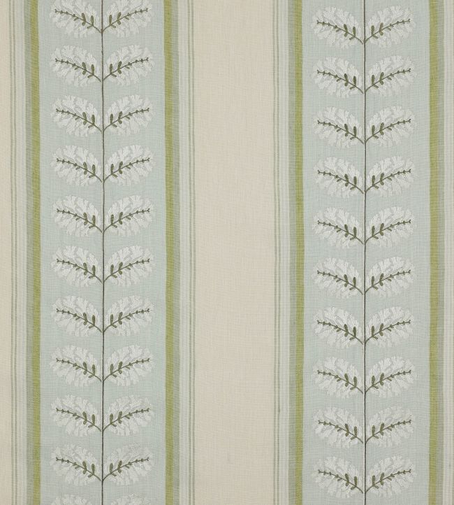 Woodcote Stripe Fabric by Colefax and Fowler Aqua/Green
