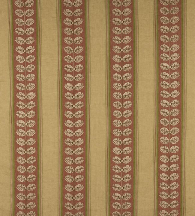 Woodcote Stripe Fabric by Colefax and Fowler Red/Green