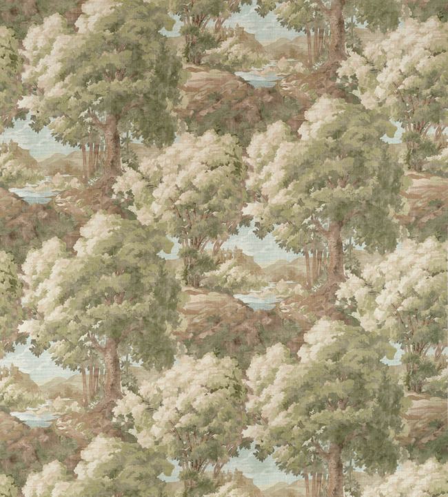 Woodland Clearing Fabric by Thibaut Green
