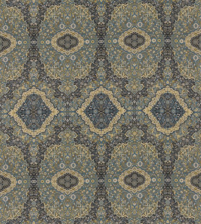 Woodland Paisley Fabric by Mulberry Home Indigo