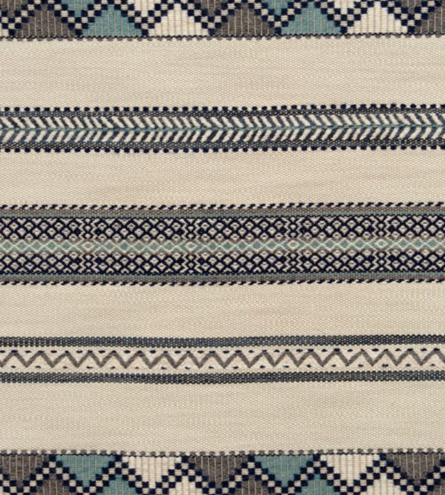 Woven Ribbon Fabric by Christopher Farr Cloth Indigo