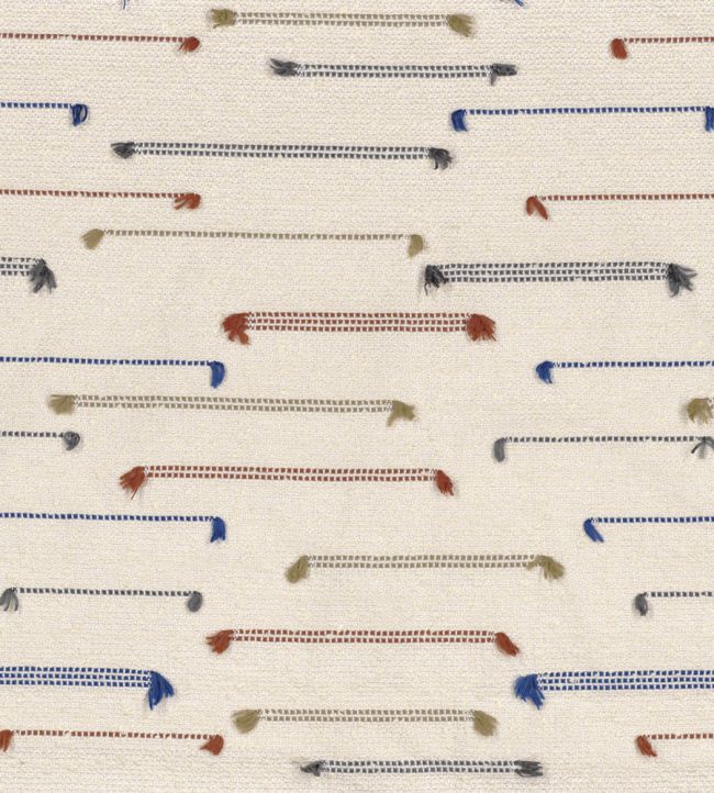 Yei Fabric by Casamance Bleu Terracotta