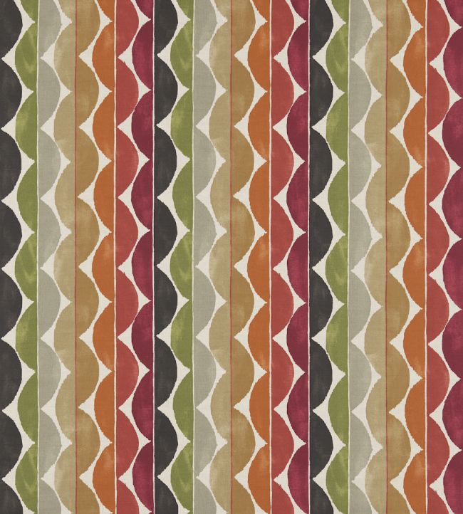 Yoki Fabric by Scion Terracotta / Moss / Amber
