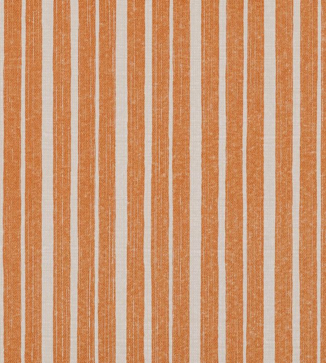 York Stripe Outdoor Fabric by Fermoie Orange