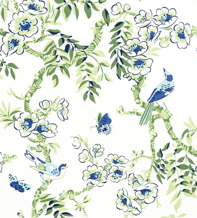Yukio Fabric by Thibaut Blue and Green