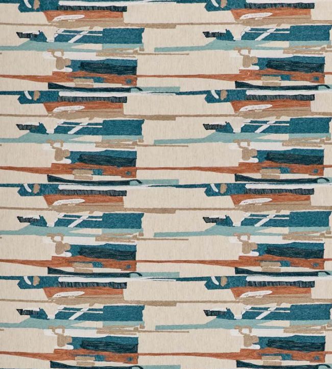 Zeal II Fabric by Harlequin Atlantic/Rosewood/Denim