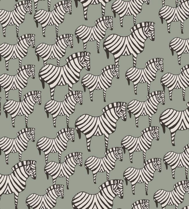 Zebra Wallpaper by Borastapeter Green