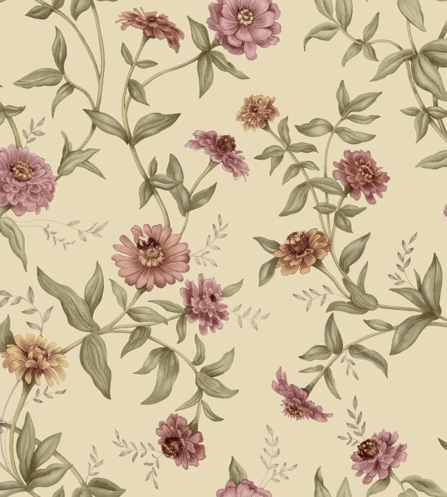 Zinnia Wallpaper by Borastapeter Butter Linen