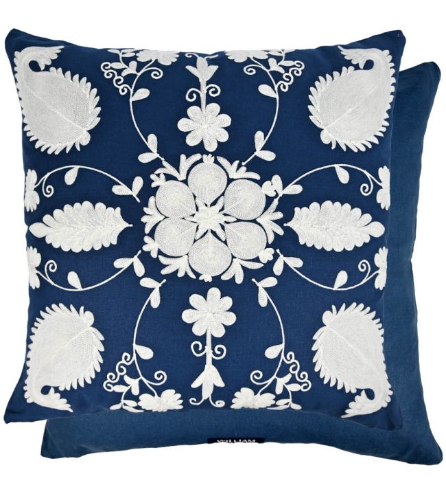 Zinnia Cushion 60 x 60cm by William Yeoward Indigo