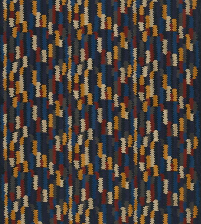 Cosmati Embroidery Fabric by Zoffany Ink/Tigers Eye