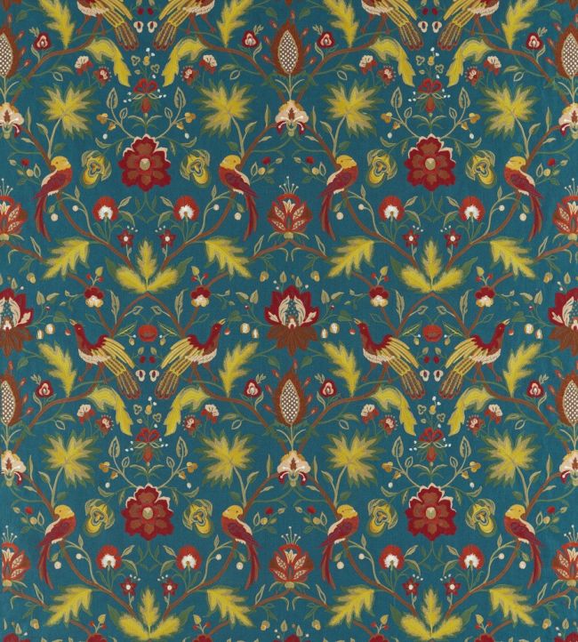 Oiseaux De Paradis Fabric by Zoffany Prussian Blue