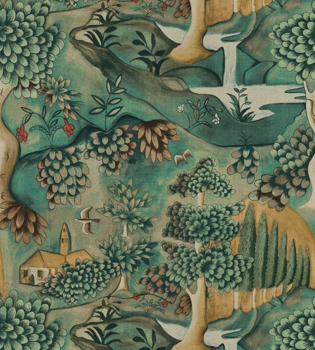 Verdure Fabric by Zoffany Tapestry Green