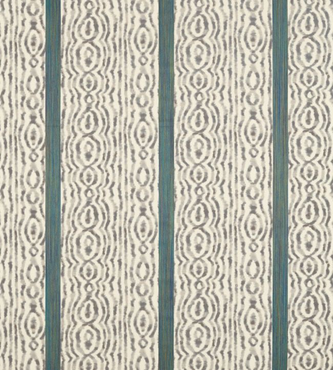 Lennox Stripe Fabric by Zoffany Silver / Poison