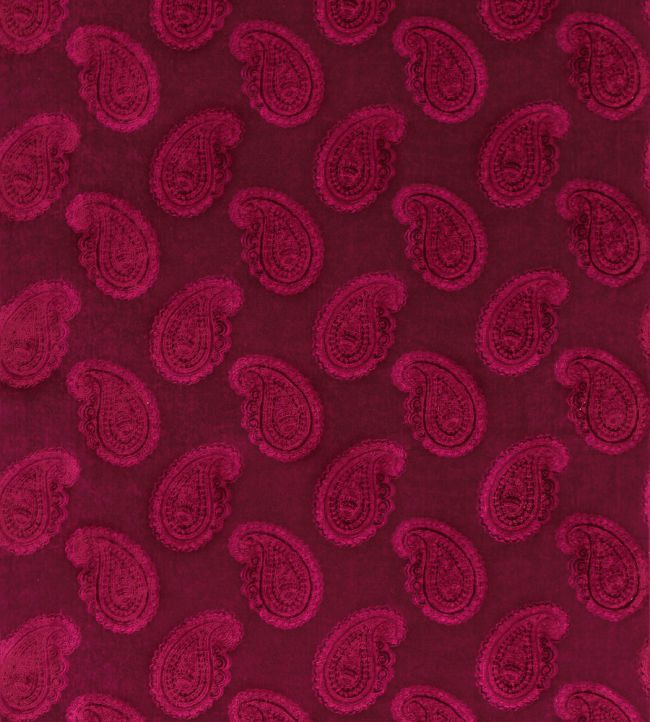 Orissa Velvet Fabric by Zoffany Burgundy