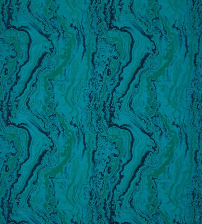 Serpentine Fabric by Zoffany Blue Malachite