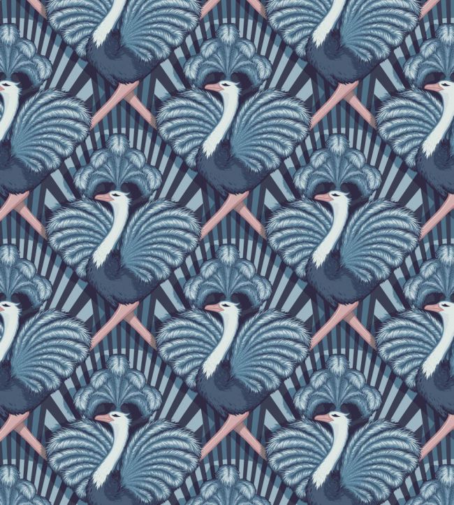 Zsa Zsa Wallpaper by Divine Savages Blue