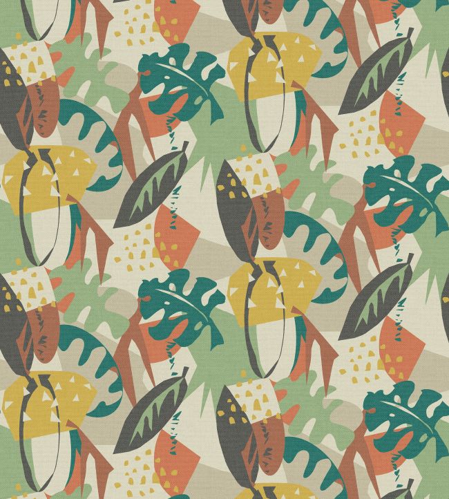 Zylina Wallpaper by Osborne & Little Terracotta/Teal