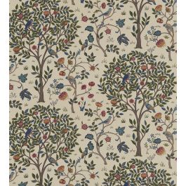 Kelmscott Tree Fabric by Morris & co in Woad/Wine | Jane Clayton