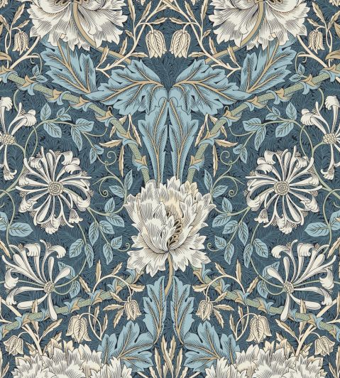 その他 JOBI x MORRIS TIMOTHEE Honeysuckle & Tulip Wallpaper in Woad/Thyme by Morris & Co | Jane