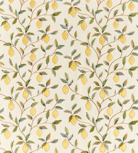 Lemon Tree Embroidery Fabric in Bayleaf / Lemon by Morris & Co