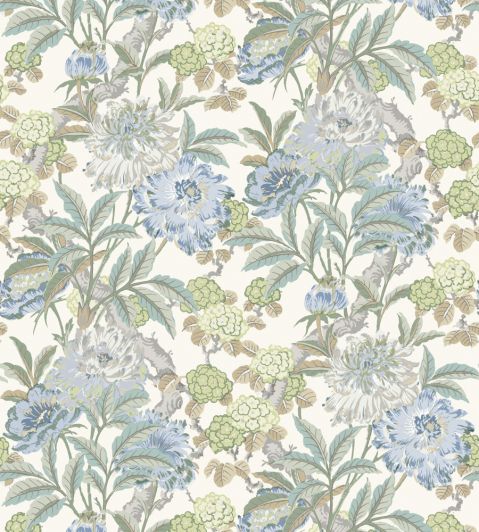 Summer Peony Wallpaper in Aqua by GP & J Baker | Jane Clayton