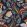 Nene Wallpaper by Cole & Son Terracotta Cerulean Blue & Heath Grey on Midnight