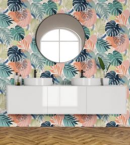 Abstract Jungle Wallpaper by Brand McKenzie Teal Blue
