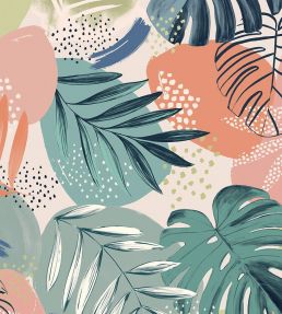 Abstract Jungle Wallpaper by Brand McKenzie Teal Blue