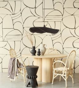 Abstract Pebble Mural by Eijffinger White/Cream