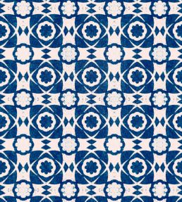 Aegean Tiles Wallpaper by MINDTHEGAP Indigo