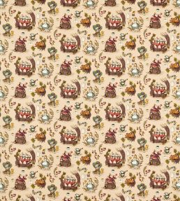 Alice in Wonderland Fabric by Sanderson Caramel