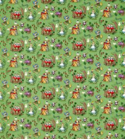 Alice in Wonderland Fabric by Sanderson Gumball Green