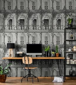 Animal Architecture Wallpaper by Brand McKenzie Architecture Grey