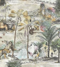 Animal Islands Wallpaper by Brand McKenzie Bamboo Green