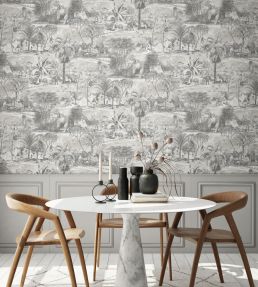 Animal Islands Wallpaper by Brand McKenzie Muted Grey